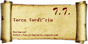 Tercs Terézia névjegykártya